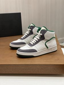 Super wysokiej jakości SL/61 Mężczyzn Sneakers Buty wysokie top top Calfskin Skórzane trenerzy Białe czarne deskorolki Komfortowe sukienka na imprezę okrągłe palec u nóg sport EU38-46 z pudełkiem