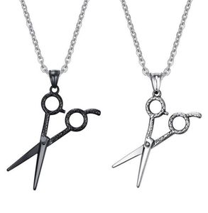 Cool Mens Scissors Stylist Necklace Jewelry Stainless Steel Barber Tools Shaped Pendant Male Jewelry Chain8467142