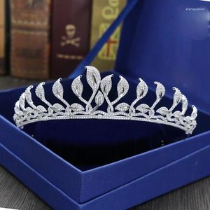 Hair Clips Full Zircon Pearl Flowers Branches Crown Bridal Headdress Wedding Dress Accessories