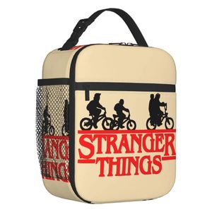 Väskor Stranger Things TV -show Isolerad lunchväska för kvinnor Portable Upside Down World Cooler Thermal Bento Box Beach Camp Travel