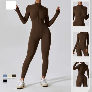 Lu Lu Mulheres Bodysuits para Yoga Macacões de Dança Uma peça Esporte Secagem Rápida Treino Conjuntos de Sutiãs Mangas Compridas Playsuits Fiess Casual CLT