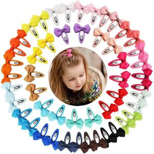 50 Pezzi Fiocchi per capelli per bambini Clip a scatto in metallo Antiscivolo Mollette completamente avvolte per bambine e ragazze Accesso per bambini 231225