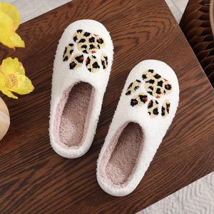 Slippers Dog Claw Cotton Female Home Winter Wool Flat Thick Bottom Slip On Soft Comfortable Indoor Warm Casual