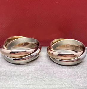 Titanium Steel Three Ring Para Pierścień Pierścień Prosty mężczyźni i kobiety Pierścień Ornament 6737890