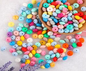 Kovict 100pcs 12mm Pearl Silicone Teether Lentil Beads Ecofriendly Diy Pacifier Chain Associory Toys 5240121