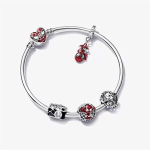 Hög polsk armband 100% 925 Sterling Silver Spider Pendant Charm Armband Fashion Wedding Jewelry Set Making for Women Gift287o