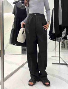 Women's Pants Capris Designer Märke 2023 Tidig vår Ny mode mångsidig rem denim skjorta topp uo8r