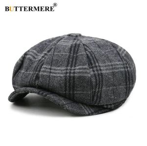 SBOY HATS BATTHEREMEN CAP UNISEX BERET BERET WOOL HAT TWEED GATSBY OCTAGONAL PLAID WOMEN VINTAGE BRAND SUNTR BILL223S9247698