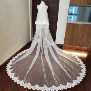 Bridal Veils Sparkle cekiny koronkowe 2 poziomy Weselne Dwie warstwy 118 