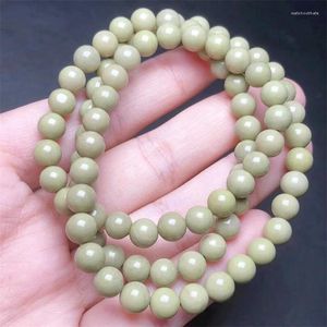 Link Bracelets Natural Avocado Alashan Agate Bracelet Crystal Healing Gemstone For Women Fengshui Birthday Present Lover Gift 1pcs 6.7MM