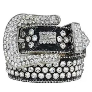 Designer Bb Belt Simon Belts for Men Women Shiny Diamond Belt Black on Black Blue White Multicolour with Bling Rhinestones As Gift215R