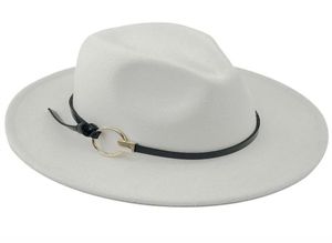 Simple New Wool Women Outback Fedora Hat For Winter Autumn ElegantLady Floppy Cloche Wide Brim Jazz Caps Size 5660CM2470352
