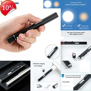Nya bärbara lyktor penna lampan ficklampa USB laddningsbar liten ljus penljusmedicinsk LED -ficklampa Mini Torch Pocket ficklampa med klipp