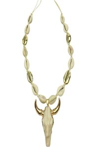 DM Cow Bull Head Pendant Necklace Women Rope Chain Natural Cowrie Shell Long Animal Skull Boho Jewelry collier femme 2020 kolye Y22827396