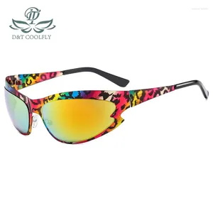 Sunglasses D&T 2023 Fashion Wrap Men Women Gradients Lens Camo Mirror Frame Hiking Travel Style Designer UV400