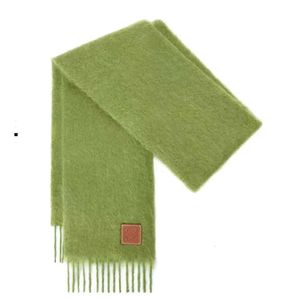 Scarves Scarves LOEWE Women's Winter Warm Wool Blended Solid Fringe Scarf High quality letter scarf Letter Scarf Wool flannel fabric