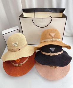 Linho trança chapéus elegante luxo designer palha bonés clássico mens mulheres balde chapéu grama boné carta ao ar livre resort sunhat praia hig7255123