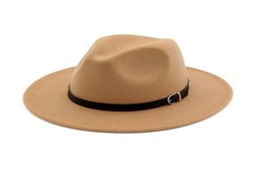 Winter Fashion Wool Fedora Hat For Women Chapeau Black Hats Men simple Wide Brim Autumn Female caps Top Jazz Cap7285929