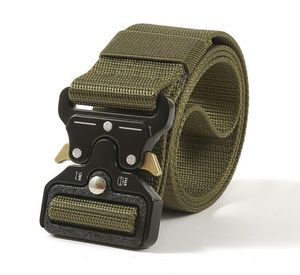 Tactical Nylon Belt Metal Buckle Justerbar armé Tungt uteslutning Outdoor Quick Release Hunting Training Midjebälte9663963