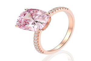 Varumärkesdesigner Womens S925 Sterling Silver Rings Women Fashion Gold Plating Pink Diamond Ring European och American Style Lady Zir4765323