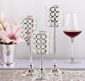 Holders 2019New Luxury Silver Crystal Pärled Votive Candle Holder Candelabra Candlestick Shape Event Wedding Party Table Decoration