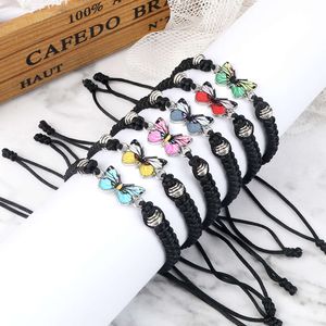 Butterfly Bracelets Classic Adjustable Woven Bracelets Womens Girls Charm Butterfly Hand Chain For Friendship Love