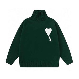 Amis Paris Projektant Sweter męski Amis de Coeur Aron Love A Heart Wzór Jacquard Cardigan for Men and Women Sportswear Sweter para 118