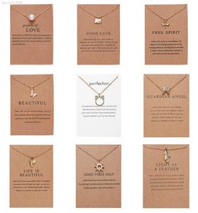 CR jewelry Arrival Dogeared Necklace With Gift card Elephant Pearl Love Wings Cross Key Zodiac sign Compass lotus Pendant For wome1763424