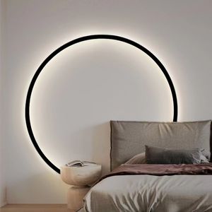 Moderna lampada a parete a parete flione leggero per soggiorno camera da letto decorazione per la casa del cerchio delle vacanze nordiche lustre