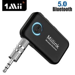 Conectores 1Mii ML100 Bluetoothcompatível 5.0 Receptor Carro com Microfone 14H Bateria Longa 3.5mm Adaptador Aux BT para Carro Fone de Ouvido Alto-falante