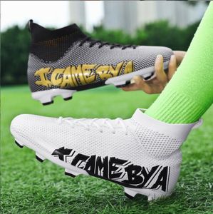 Men Soccer Shoes Top Quality Footboot Boots Ultra-light Comfortable Ankle Training Sports Cleats Grass Turf Futsal Long Spikes