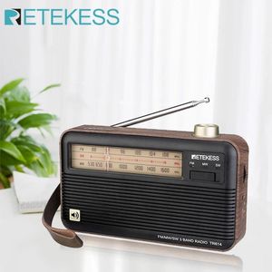 Connectors Retekess TR614 Retro Portable Radio FM/MW/SW för äldre stöd 3,5 mm hörlurar USB -laddningskabel med utdragbar antenn