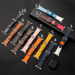 Business H Leather Retro Stems Petite Taille Brute Punk armband Armband Band Rem Band för Apple Watch Series 3 4 5 6 7 8 9 Ultra Iwatch 42 44 45 49mm
