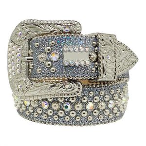 Modebälten för kvinnodesigner Mens BB Simon Rhinestone Belt med bling strass som gåva301o