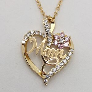 Fashion love letter MOM flower necklace represents you are my heart pendant quality charm gift 231226