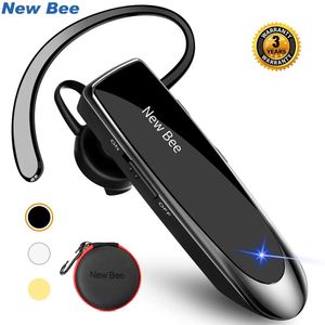 Zubehör New Bee Bluetooth Headset V5.0 Drahtlose Kopfhörer Kopfhörer mit Mikrofon 24-Stunden-Ohrhörer Ohrhörer Mini-Freisprecheinrichtung für iPhone Xiaomi