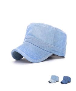 2017 модная новая мужская и женская плоская кепка, джинсовая кепка с козырьком, шляпа от солнца, регулируемая однотонная армейская кепка Whos9324089