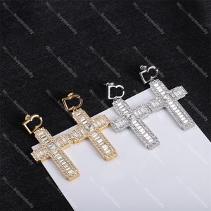 Cross Diamond Hoop Studs Letter Pendant Earrings Golden Rhinestone Dangler Party Show Birthday Gift