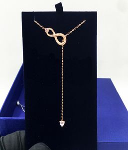 Högkvalitativ diamant inlagd y-formad evig kärlek Tasselhalsband Kvinnlig Rovski-element Kristallhänge Halsband Elegant temperament5305982