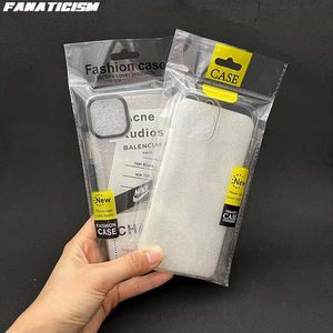 OPP-förpackningsväska för Samsung iPhone Leather PC TPU Cover Neutral Plastic Phone Case Packaging Bag, Clear Self-Hehesive Pouch