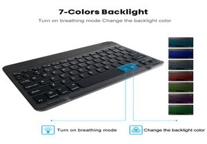10 tum med bakgrundsbelysning RGB trådlöst Bluetooth -tangentbord och mus för mobiltelefon surfplatta datornotbok hela7407612