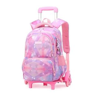 Çanta Okulu Rolling Sırt Çantası Kız Çocuklar 18 inç 6 Tekerlekler 2 Tekerlekler İlkokul Bookbag ile Tramvaylı Lage Çantası Erkekler İçin