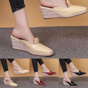 Slippers Summer Heel Fisherman Shoes Pointed Toe Espadrilles Large Size Sandal Wedges For Women Heels Sandals Sexy