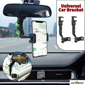 New Universal Car Phone Holder Multifunctional 360 Degree Rotatable Auto Rearview Mirror Seat Hanging Clip Bracket Cell Phone Holder