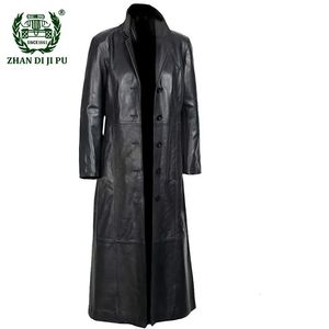 Mens Coats PU Leather Trench Jacket Spring Fall Winter Top Slim Korean Streetwear Gothic Moto Biker Punk Outwear Men Clothing 231225