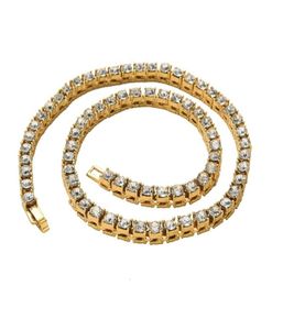 5mm legering Diamond Tennis Chain Hip Hop Jewelry Single Row Chain3361221