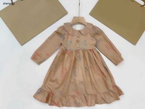 Luxury girl dress designer baby dresses Size 100-150 Long sleeved child skirt Colorful letter printing toddler frock Dec20