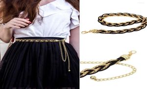 Belts Women Luxury Design Slim Fit Casual Metal Waistband Waist Strap Trouser Dress Gold Chain Belt9610896