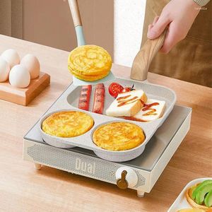 Pans 3-in-1 Frying Pan Pancake Hamburg Steak Cooking Breakfast Maker Induction Cookware Multi-Purpose Durable Nonstick Omelet Fry