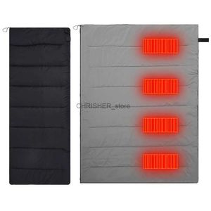 Sacos de dormir Saco de dormir de 20 graus para clima frio à prova d'água USB / Type-C recarregável com aquecimento elétrico Saco de dormir Cobertor Saco de dormir aquecidoL231226